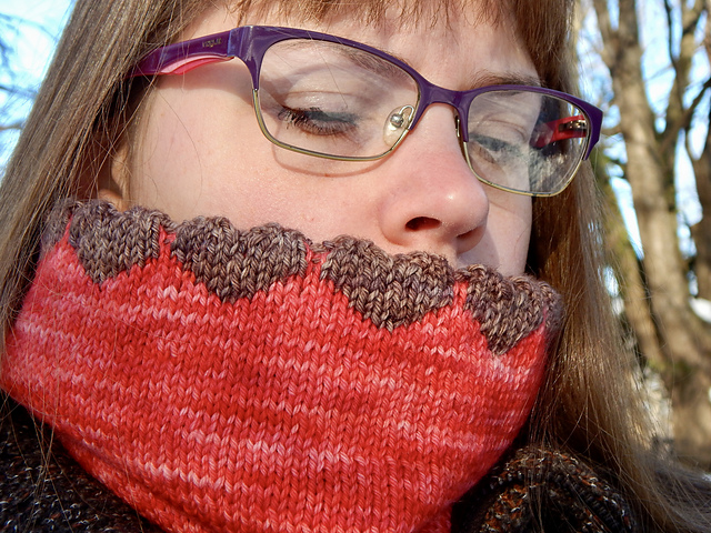 Chocolate Hearts Cowl