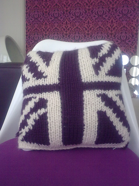Union Jack Intarsia Cushion