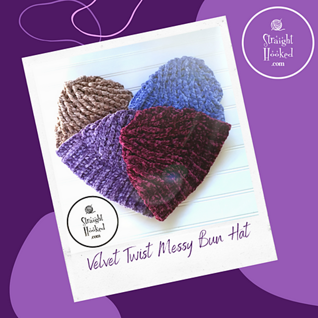Velvet Twist Messy Bun Hat