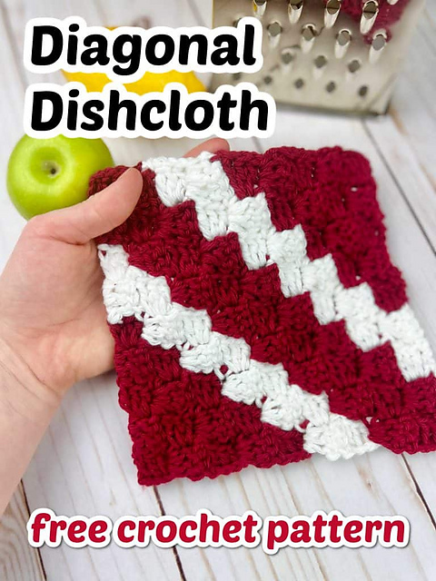 C2C Diagonal Crochet Dishcloth