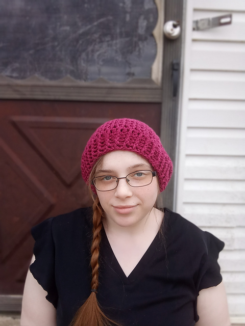 Raspberry Slouchy Hat