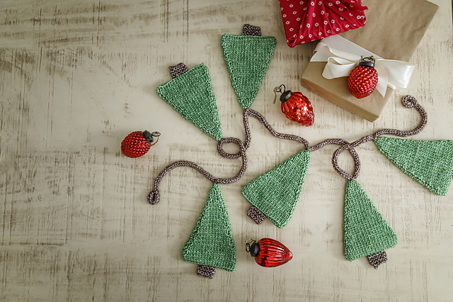 Winter Trees Knit Garland