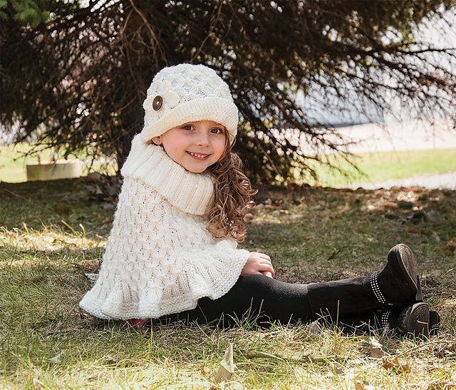 Aran Poncho and Hat