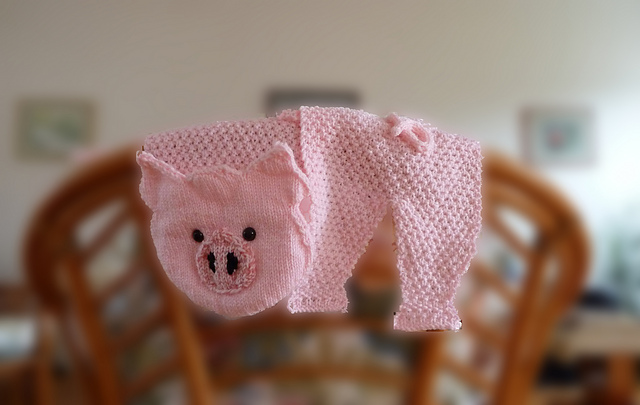 Piglet in Pink Scarf