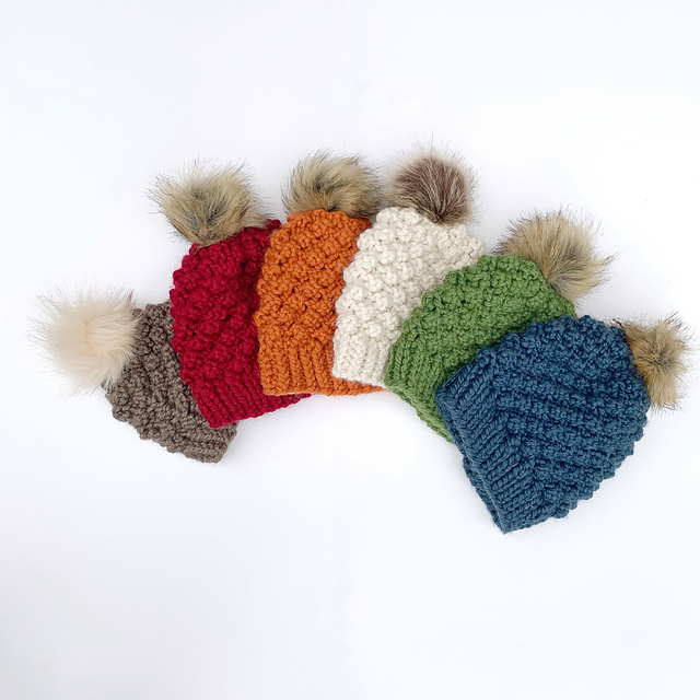 Faux Bobble Knit Hat