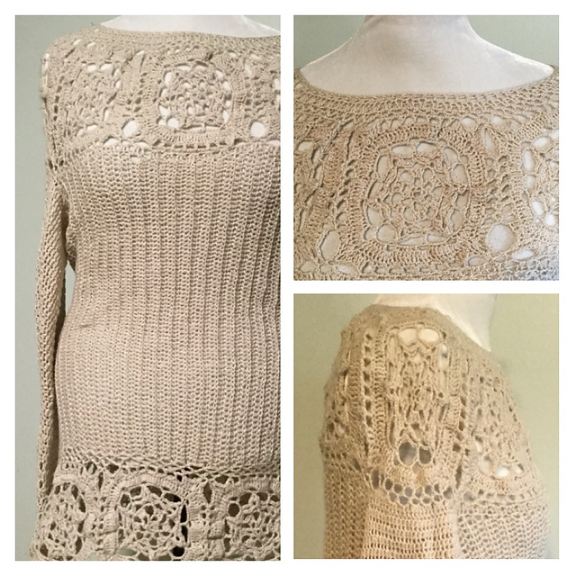 Lace Motif Tunic Sweater