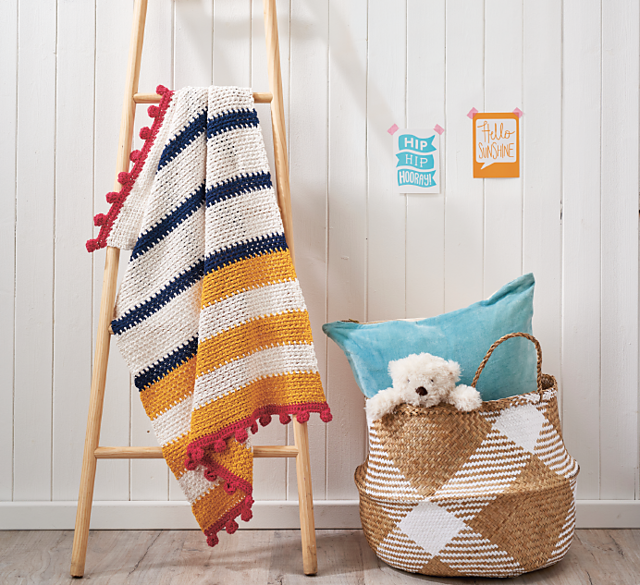 Linen Stripe Baby Blanket