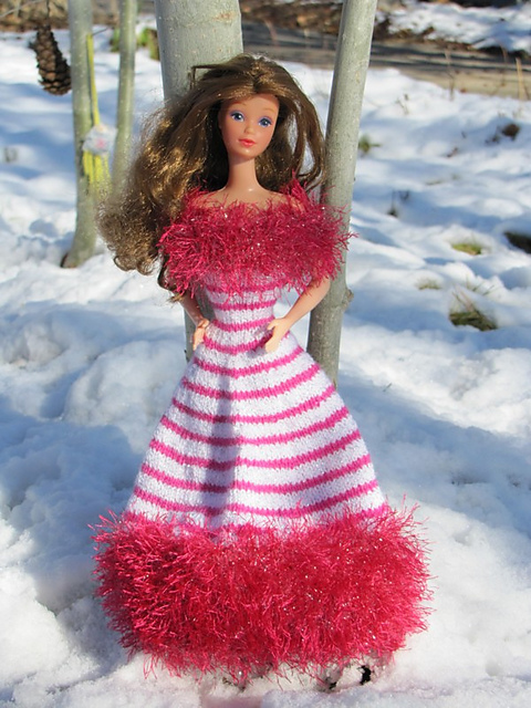 #0929 Black/Red Dress with Fur