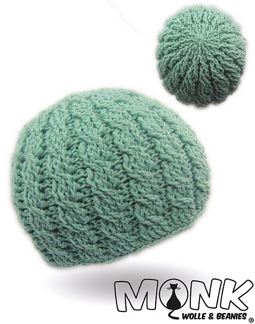 Beanie mit Zopfmuster