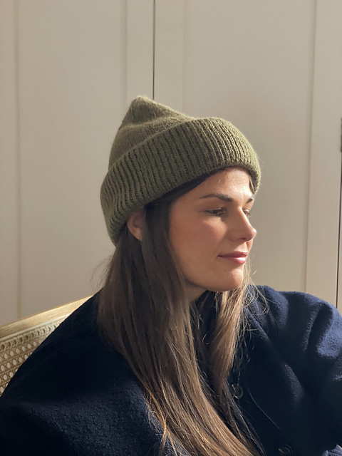 【Muhlbauer】HAND KNIT RIB CAP Mühlbauer RIB CAP Knit Cap Hat Wool Orange Navy 23095450000330 /MI