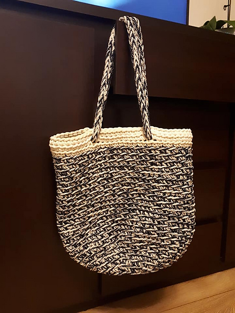 Blue and Ivory White Tote