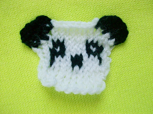 Knitted Panda Brooch