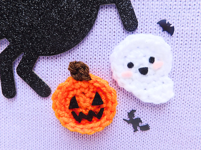 Ghost and Pumpkin Brooches