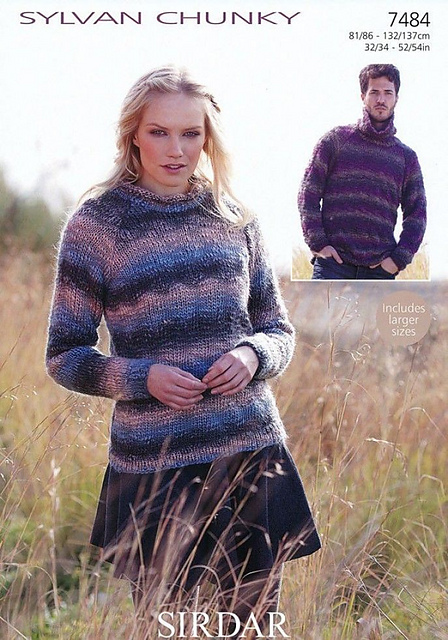 Roll Neck or Cowl Neck Pullover 7484