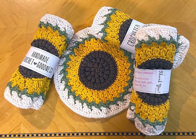 Sunflower Washcloths