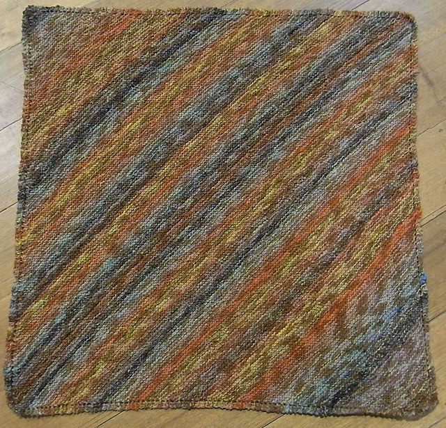 Rust and Iron Garter Stitch Bias Blanket