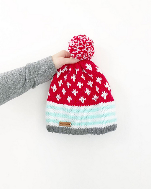 Stripes and Fleur Beanie