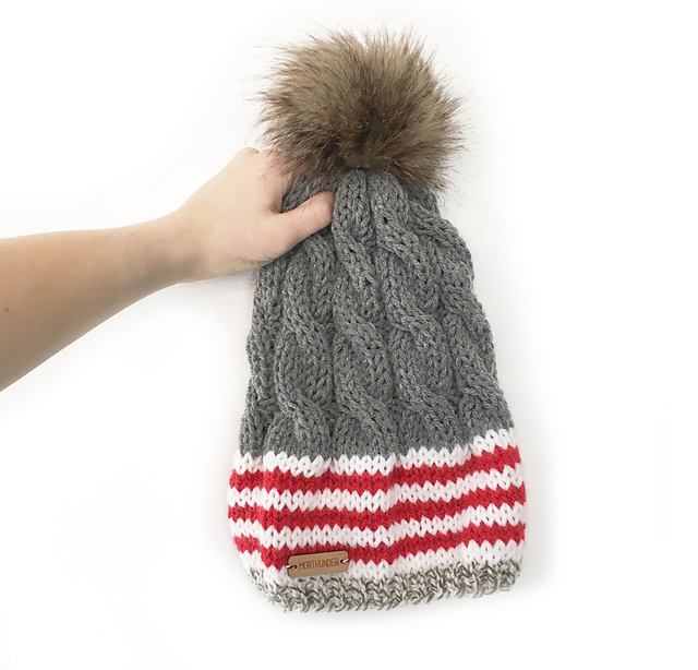 Stripes and Cables Beanie