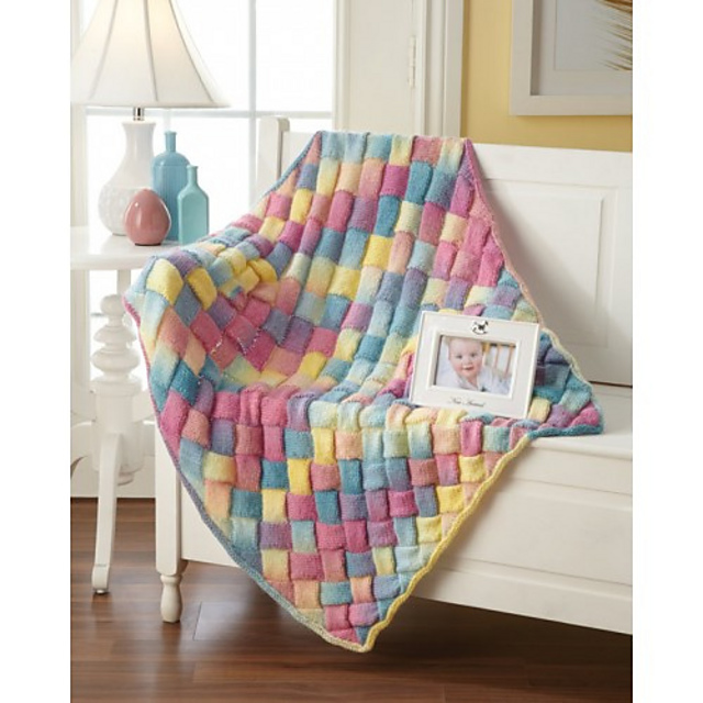 Rainbow Entrelac Baby Blanket