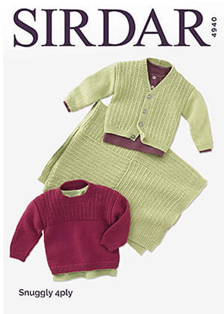 4940 Baby Cardigan, Sweater and Blanket