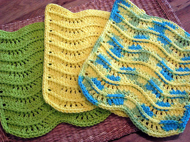 3-D Waves Dish/Wash Cloth