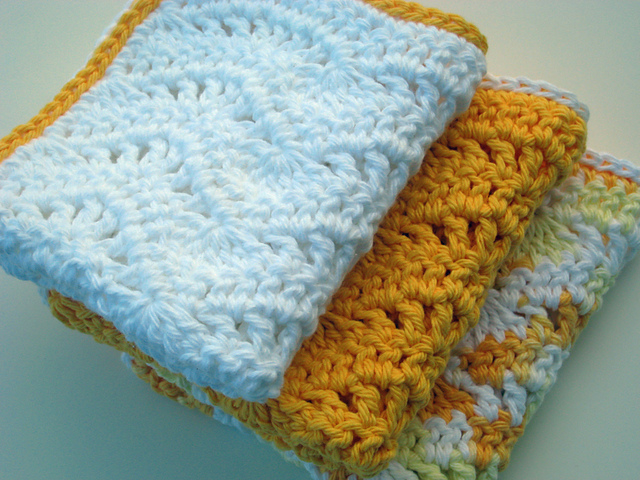 Eyelet Waves Dishcloth or Washcloth