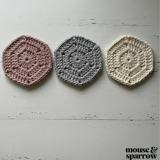 Hexagon Shaped Crochet Coaster