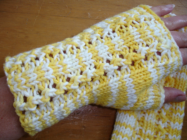 Yellow Brick Road Fingerless Mitts