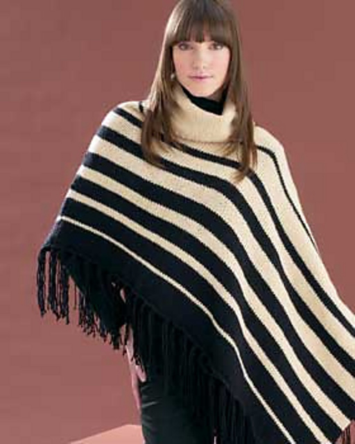 Asymmetrical Striped Poncho