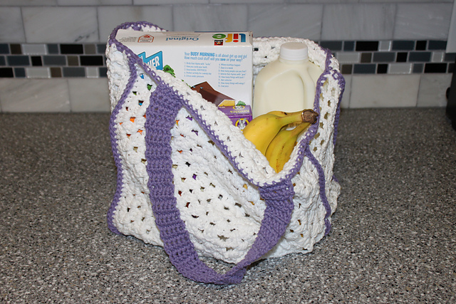 Easy Granny Square Reusable Grocery or Tote Bag