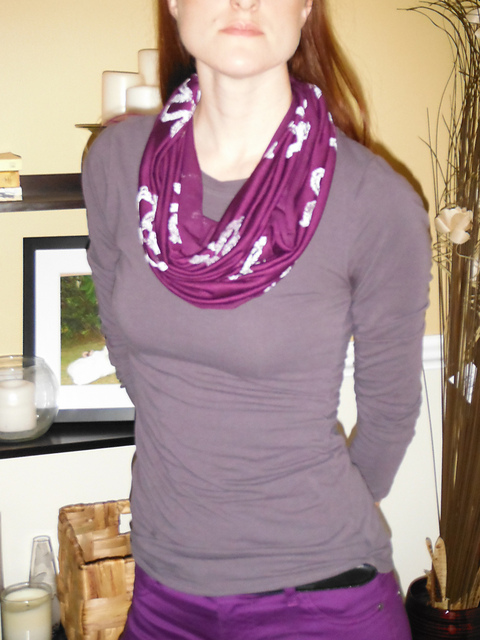 Crochet Flower Stamp Infinity Scarf