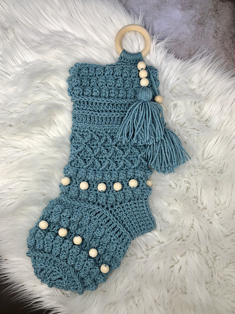 Boho Beaded Stocking