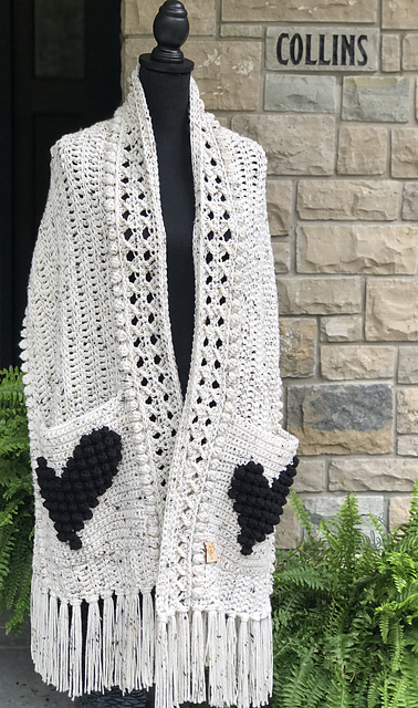Wonky Heart Pocket Scarf