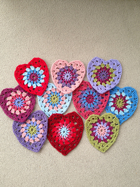 Sunburst Granny Hearts