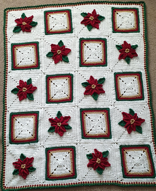 Poinsettia Christmas Throw