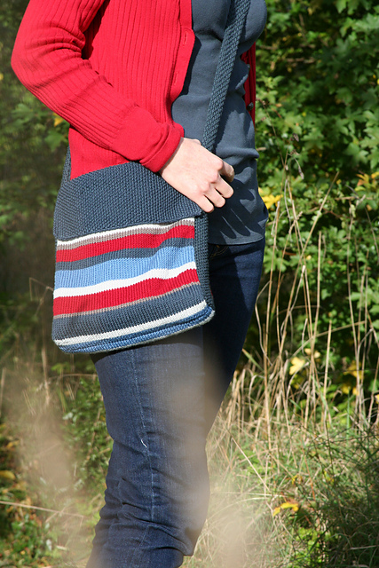 Striped Messenger Bag