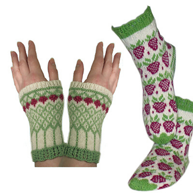 Raspberry socks and wristlets