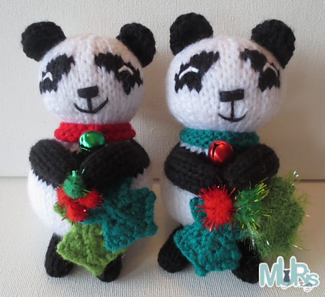 Holly Jolly Panda Ornament