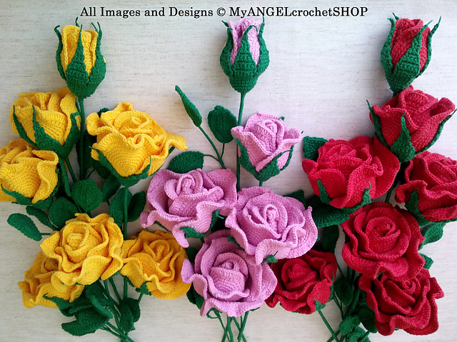Ravelry: Closed Rose, Half Open Rose, Open Rose pattern by Nadiya