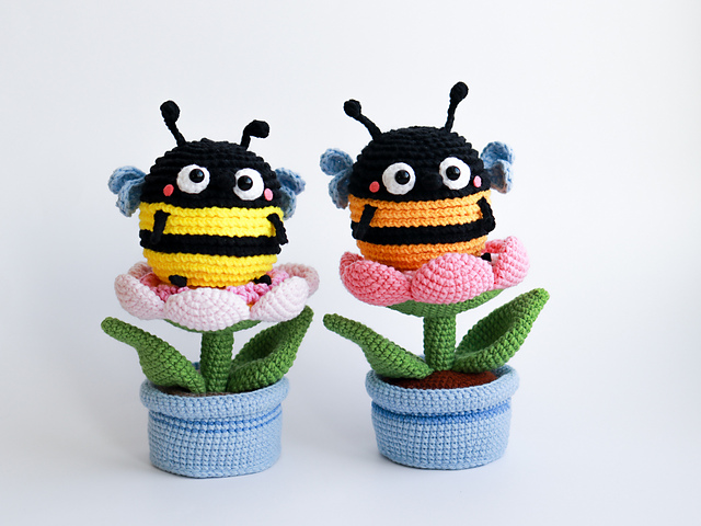 Bee in a flower pot