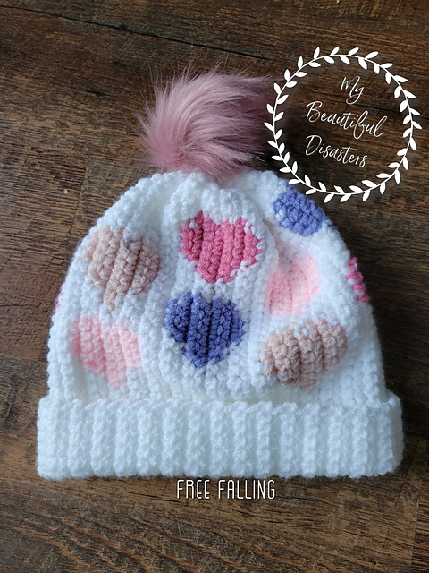 Free Falling Heart Hat