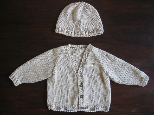 Baby cardigan and hat
