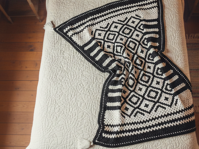 Black Boho Blanket