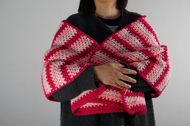 Moss stitch rectangular shawl