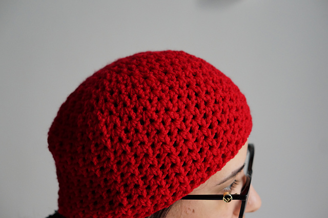 V stitch beanie