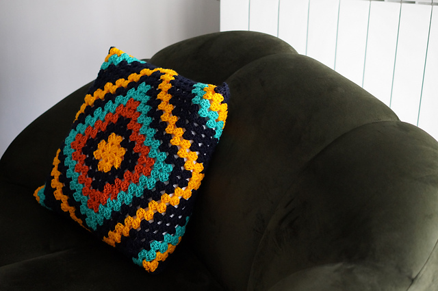 Granny square pillow cover