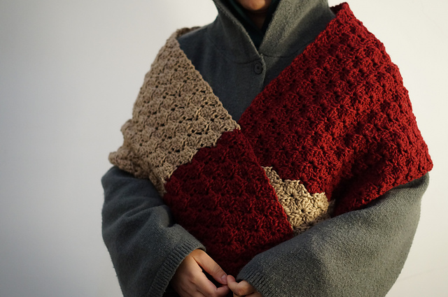 Rectangular Shell stitch shawl