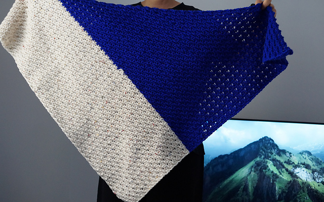 Cross stitch triangular shawl