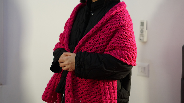 Cross stitch rectangular shawl