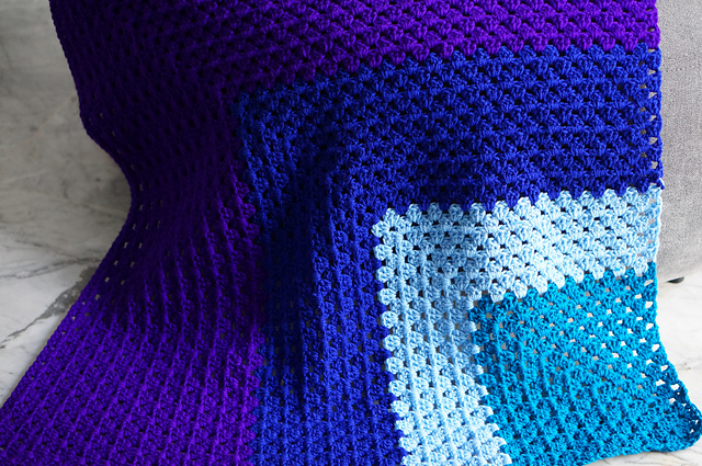Mitered granny square blanket